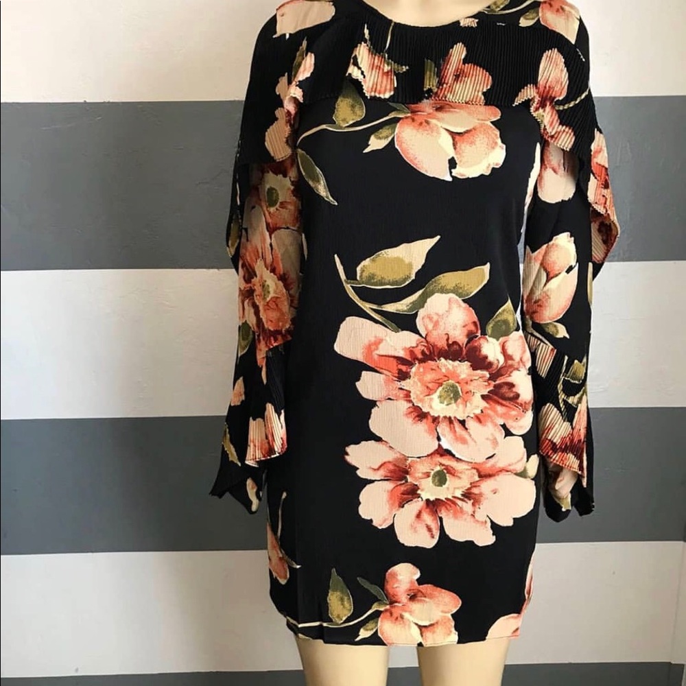 Ruffle peach Flower Dress